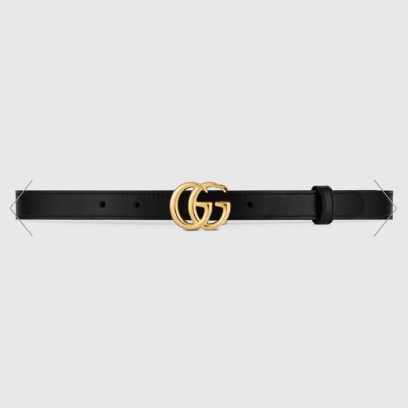 GUCCI75 thin leather double G belt - Picture 1 of 10